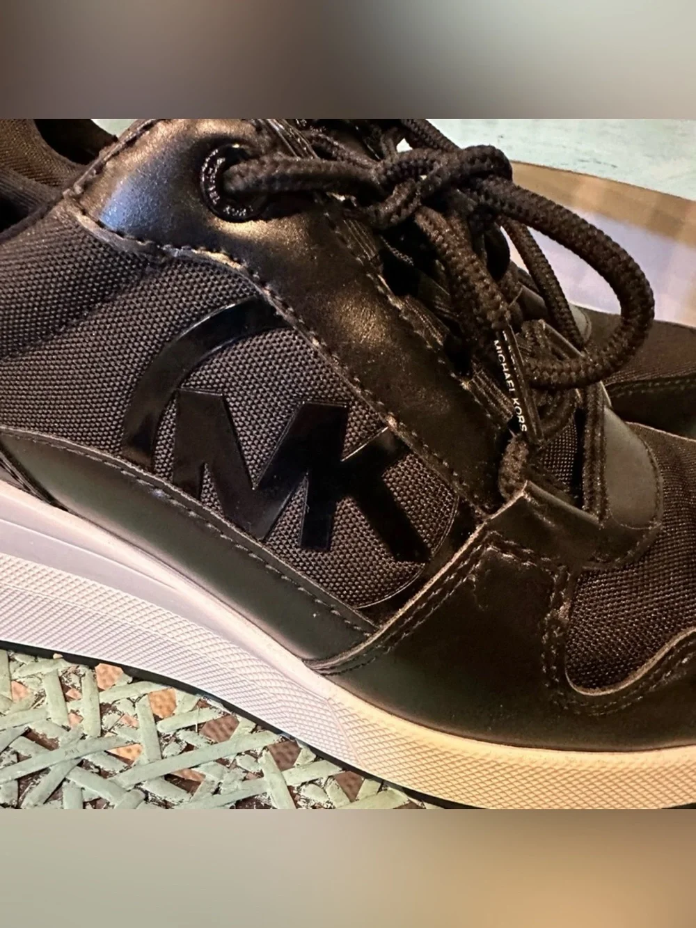 Michael Kors Black and White Platform Sneakers